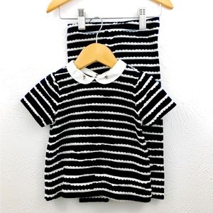 Victoria Beckham for Target Set, Navy with ivory scalloping & bee detail 3T.